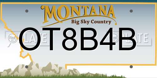 OT8B4B Montana License Plate
