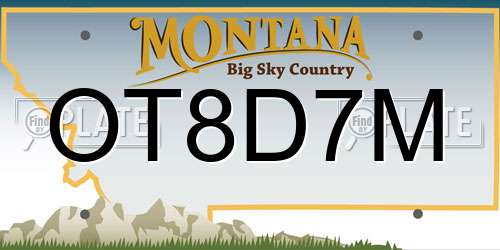 OT8D7M Montana License Plate