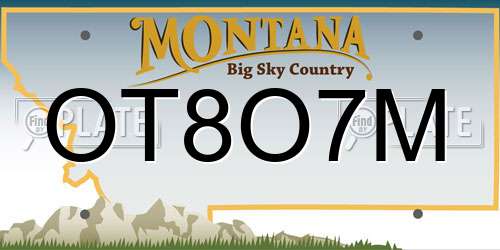 OT8O7M Montana License Plate