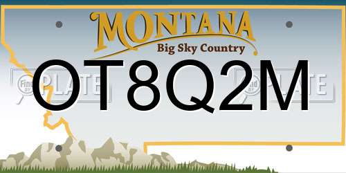 OT8Q2M Montana License Plate