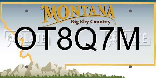 OT8Q7M Montana License Plate