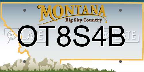 OT8S4B Montana License Plate