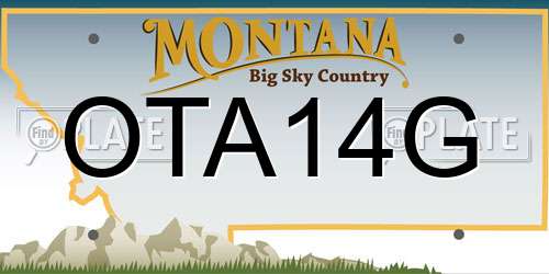 OTA14G Montana License Plate