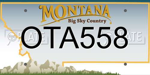 OTA558 Montana License Plate