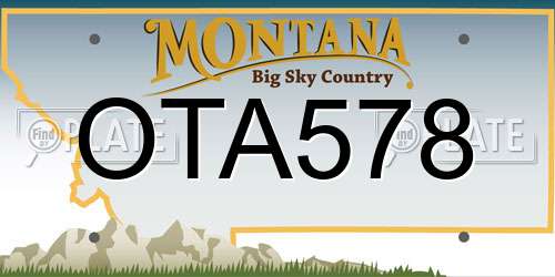 OTA578 Montana License Plate