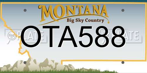 OTA588 Montana License Plate