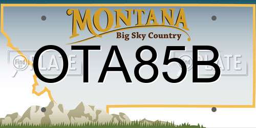 OTA85B Montana License Plate