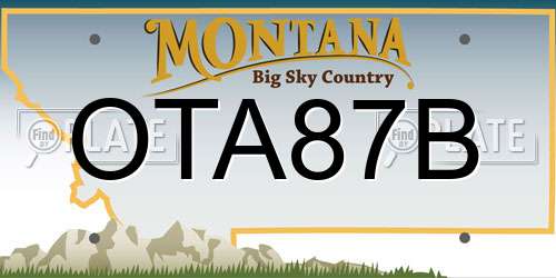 OTA87B Montana License Plate