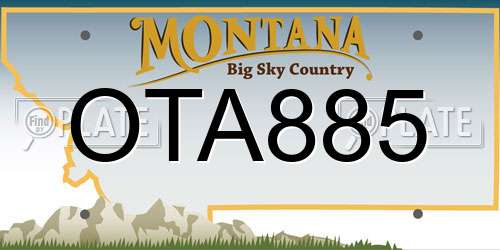 OTA885 Montana License Plate