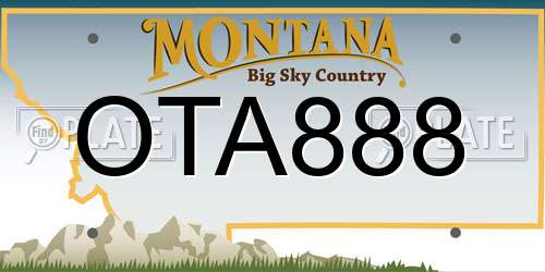 OTA888 Montana License Plate