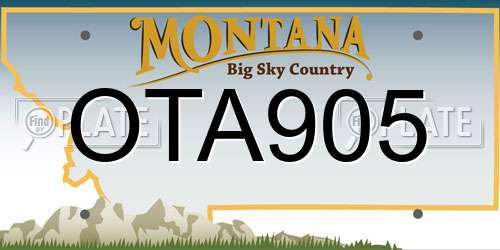 OTA905 Montana License Plate