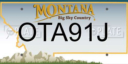 OTA91J Montana License Plate