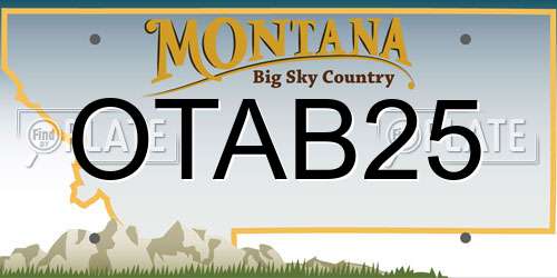 OTAB25 Montana License Plate
