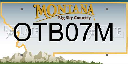 OTB07M Montana License Plate