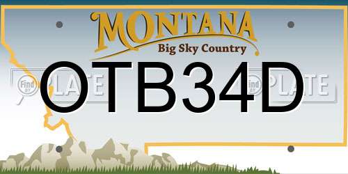 OTB34D Montana License Plate