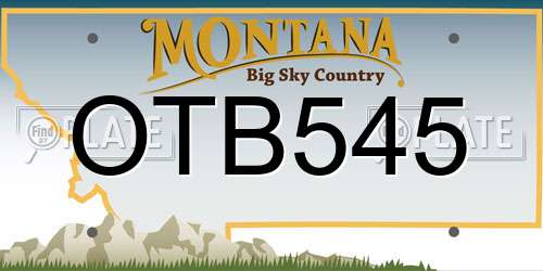 OTB545 Montana License Plate