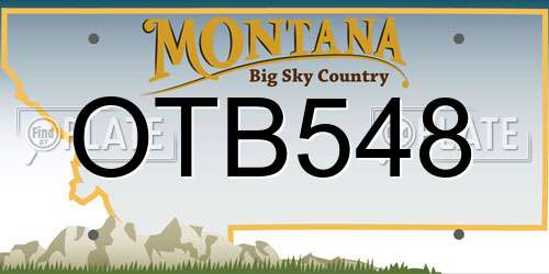 OTB548 Montana License Plate
