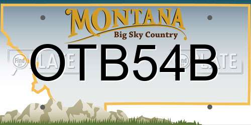 OTB54B Montana License Plate