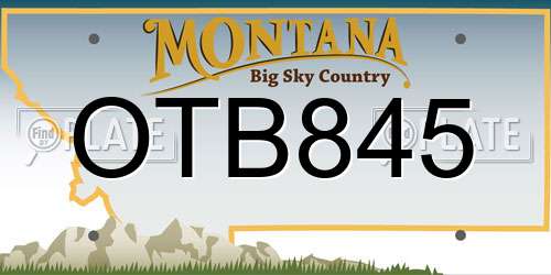 OTB845 Montana License Plate