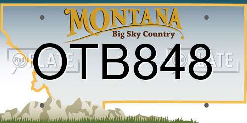 OTB848 Montana License Plate