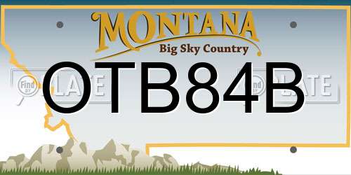 OTB84B Montana License Plate