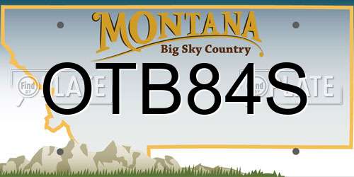 OTB84S Montana License Plate