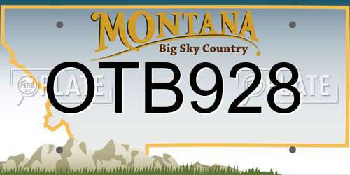 OTB928 Montana License Plate