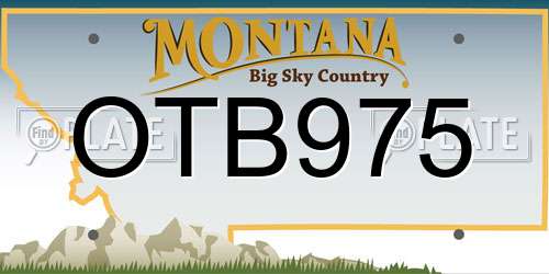 OTB975 Montana License Plate