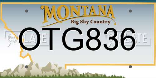 OTG836 Montana License Plate
