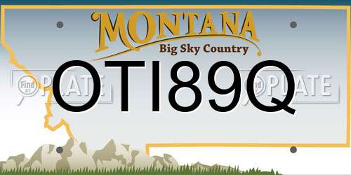 OTI89Q Montana License Plate