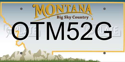 OTM52G Montana License Plate