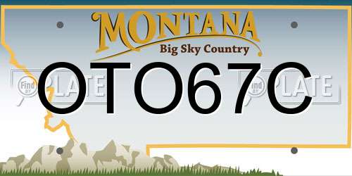 OTO67C Montana License Plate