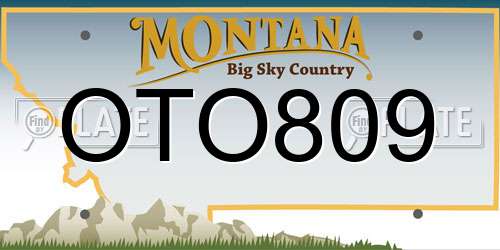 OTO809 Montana License Plate