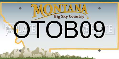 OTOB09 Montana License Plate