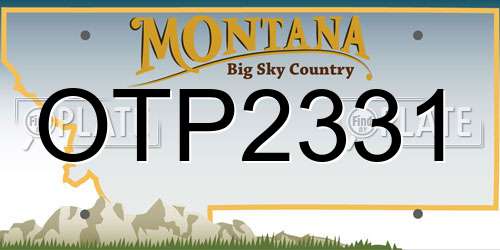 OTP2331 Montana License Plate