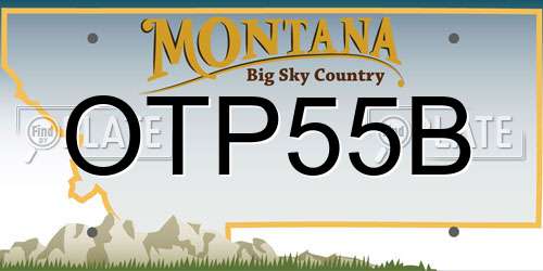 OTP55B Montana License Plate