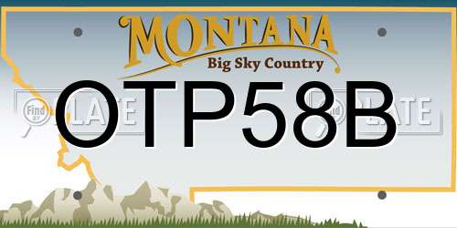 OTP58B Montana License Plate