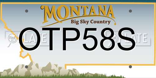 OTP58S Montana License Plate