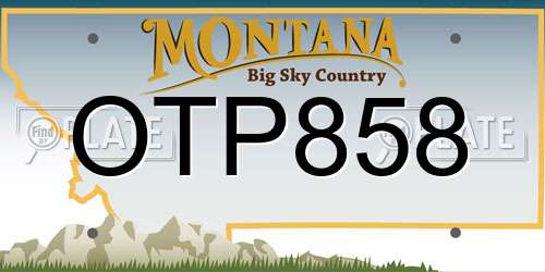 OTP858 Montana License Plate