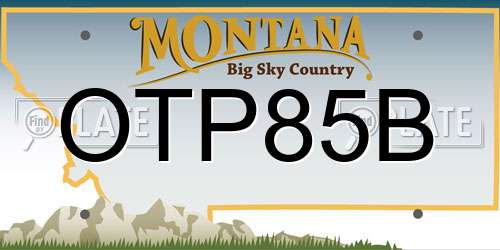 OTP85B Montana License Plate