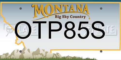 OTP85S Montana License Plate