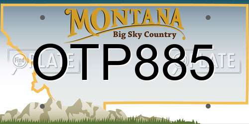 OTP885 Montana License Plate