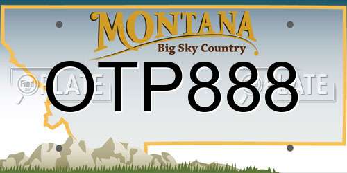 OTP888 Montana License Plate