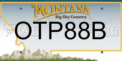 OTP88B Montana License Plate