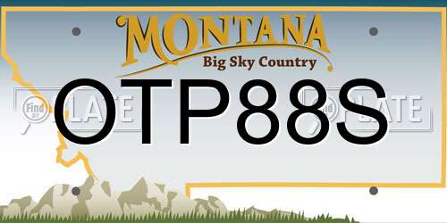 OTP88S Montana License Plate