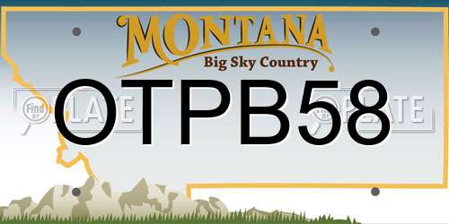 OTPB58 Montana License Plate