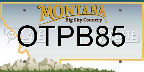 OTPB85 Montana License Plate