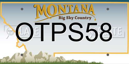OTPS58 Montana License Plate