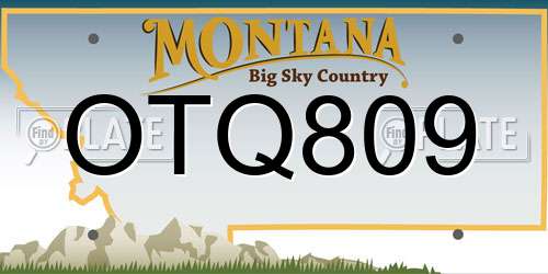 OTQ809 Montana License Plate