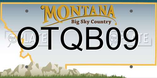 OTQB09 Montana License Plate